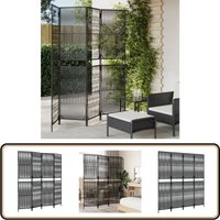 Paravent 4-tlg. Schwarz Poly Rattan - Raumteiler - Paravent - Trennwandsystem - Privacy Screen - Design Möbel Paravent 4-tlg. Schwarz Poly Rattan - Raumteiler - Paravent - Trennwandsystem - Privacy Screen - Design Möbel von VIDAXL