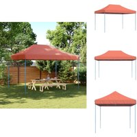 Partyzelt Faltbar Pop-Up Terrakottarot 410x279x315 cm - Outdoor-Pavillon - Gartenpavillon - Festzelt - Markise - Sonnenschutz von VIDAXL