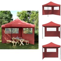 Partyzelt Faltbar Pop-Up mit 2 Seitenteilen Burgunderrot - Outdoor-Pavillon - Gartenpavillon - Festzelt - Partyzelt - Markise Partyzelt Faltbar Pop-Up mit 2 Seitenteilen Burgunderrot - Outdoor-Pavillon - Gartenpavillon - Festzelt - Partyzelt - Markise von VIDAXL