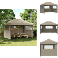 Partyzelt Faltbar Pop-Up mit 3 Seitenteilen Taupe - Outdoorzelt - Partyzelt - Markise - Sonnenschutz - Gartenfest von VIDAXL