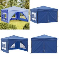 Partyzelt Faltbar mit Seitenwänden Blau 3x3 m - Outdoor-Zelt - Partyzelt - Sonnensegel - Gartenpavillon - Campingzelt - Home & Living von VIDAXL