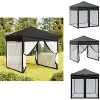 Partyzelt Faltbar mit Seitenwänden Schwarz 2x2 m - Outdoor-Zelt - Gartenzelt - Partyzelt - Sonnenschutz - Poolüberdachung von VIDAXL
