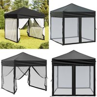 Partyzelt Faltbar mit Seitenwänden Schwarz 2x2 m - Outdoor-Zelt - Gartenzelt - Partyzelt - Sonnenschutz - Poolüberdachung - Home & Living von VIDAXL