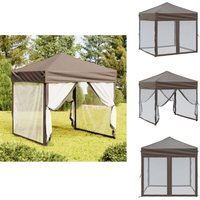 Partyzelt Faltbar mit Seitenwänden Taupe 2x2 m - Outdoor-Zelt - Partyzelt - Gartenpavillon - Sonnenschutz - UV-Schutz von VIDAXL