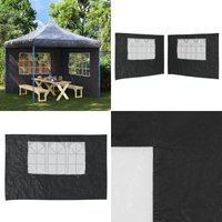 Vidaxl - Partyzelt-Seitenwände 2 Stück mit Fenster pe Anthrazit - Partyzelt Seitenwand - Gartenzeltwand - Sonnenschutz - Wetterfest - Uv Beständig von VIDAXL