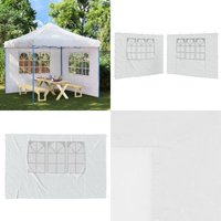 Vidaxl - Partyzelt-Seitenwände 2 Stück mit Fenster pe Weiß - Partyzelt Seitenwand - Gartenzeltwand - Sonnenschutz - Wetterfest - pvc - Home & Living von VIDAXL