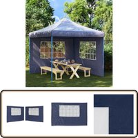Vidaxl - Partyzelt-Seitenwände 2 Stück mit Fenster pe Blau - Partyzelt Seitenwand - Pavillon Seitenwand - Gartenzelte - Outdoor Dekoration von VIDAXL