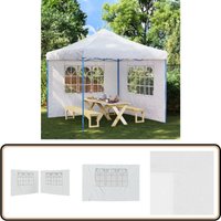 Partyzelt-Seitenwände 2 Stück mit Fenster pe Weiß - Partyzelt Seitenwand - Gartenzeltwand - Sonnenschutz - Wetterfest - pvc von VIDAXL