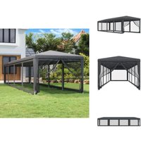 Partyzelt mit 10 Mesh-Seitenwänden Anthrazit 3x12 m hdpe - Partyzelt - Outdoorzelt - Gartenpavillon - Festzelt - Sommergarten von VIDAXL