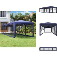 Partyzelt mit 10 Mesh-Seitenwänden Blau 3x12 m HDPE - Partyzelt - Outdoorzelt - Gartenpavillon - Festzelt - Sommergarten von VIDAXL