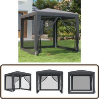 Partyzelt mit 4 Mesh-Seitenwänden Anthrazit 2,5x2,5 m hdpe - Partyzelt - Outdoorzelt - Gartenpavillon - Festzelt - Sommergarten von VIDAXL