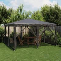 Vidaxl - Partyzelt mit 8 Mesh-Seitenteilen Anthrazit 4x4 m hdpe von VIDAXL