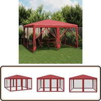 Vidaxl - Partyzelt mit 8 Mesh-Seitenteilen Rot 4x4 m hdpe von VIDAXL