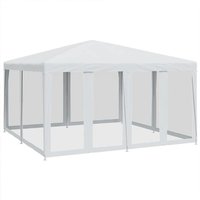 Partyzelt mit 8 Mesh-Seitenteilen Weiß 4x4 m hdpe Vidaxl von VIDAXL