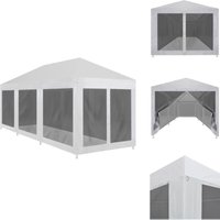 Partyzelt mit 8 Mesh-Seitenwänden 9 x 3 m - Outdoor Event Zelte - Gartenpartyzelt - Festzelt - Sonnenschutzzelt - Insektenschutz von VIDAXL