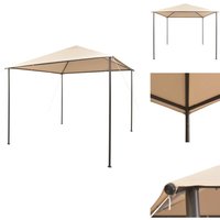Pavilion Partyzelt Überdachung 3x3 m Stahl Beige - Gartenzelt - Partyzelt - Outdoor-Überdachung - Pavillon - Grillplatzschutz von VIDAXL