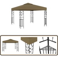 Pavillon 3x3 m Taupe 180 g/m² - Gartenzelt - Pavillon - Outdoor Möbel - Sonnendach - Gartenparty von VIDAXL