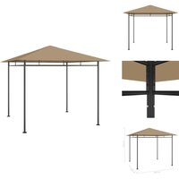 Pavillon 3x3x2,7 m Taupe 180 g/m² - Gartenpavillon - Pavillon - Sonnenschutz - Gartenzelt - Außenbereich von VIDAXL