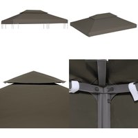 Pavillon-Dachplane mit Kaminabzug 310 g/m² 4x3 m Taupe - Pavillonabdeckung - Pavillonabdeckungen - Home & Living - Taupe von VIDAXL