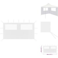 Vidaxl - Pavillon-Rahmen - Living Pavillon-Seitenwand mit Fenstern 4x2 m Weiß - Weiß von VIDAXL