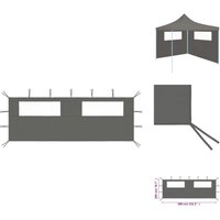 Vidaxl - Pavillon-Rahmen - Living Pavillon-Seitenwand mit Fenstern 6x2 m Anthrazit - Anthrazit von VIDAXL