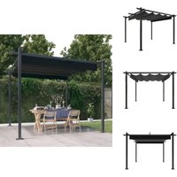 Pavillon mit Ausziehbarem Dach 3x3 m Anthrazit - Pavillon - Gartenzelt - Sonnenschutz - Outdoor Möbel - Stahlkonstruktion von VIDAXL
