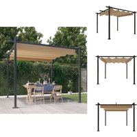 Pavillon mit Ausziehbarem Dach 3x3 m Taupe - Pavillon - Gartenzelt - Sonnenschutz - Outdoor Möbel - Stahlkonstruktion von VIDAXL
