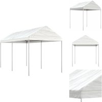 Pavillon mit Dach Weiß 4,46x2,28x2,69 m Polyethylen - Pavillon - Gartenzelt - Partyzelt - Überdachung - Außenbereich von VIDAXL