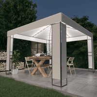Vidaxl - Pavillon mit Doppeldach & LED-Lichterkette 3x3 m Weiß von VIDAXL