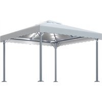 Pavillon mit LED-Lichterkette 300x300 cm Cremeweiß Aluminium vidaXL594077 von BONNEVIE