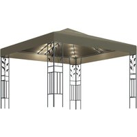 Pavillon Familienzelt mit LED-Lichterkette 3x3 m Taupe vidaXL von BONNEVIE