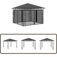Pavillon mit Moskitonetz 3x3x2,73 m Anthrazit 180 g/m² - Pavillon - Gartenzelt - Sonnensegel - Outdoor Möbel - Gartenparty von VIDAXL