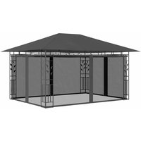 Pavillon Familienzelt mit Moskitonetz 4x3x2,73 m Anthrazit 180 g/m² vidaXL von BONNEVIE