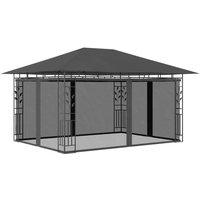 Pavillon Familienzelt mit Moskitonetz 4x3x2,73 m Anthrazit 180 g/m² vidaXL von BONNEVIE