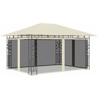 Pavillon Familienzelt mit Moskitonetz 4x3x2,73 m Creme 180 g/m² vidaXL von BONNEVIE