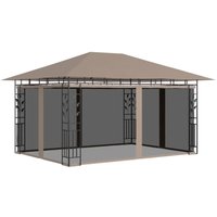 Pavillon Familienzelt mit Moskitonetz 4x3x2,73 m Taupe 180 g/m² vidaXL von BONNEVIE