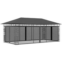 Pavillon Familienzelt mit Moskitonetz 6x3x2,73 m Anthrazit vidaXL von BONNEVIE