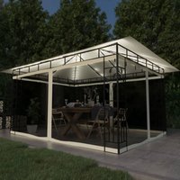 Vidaxl - Pavillon mit Moskitonetz & LED-Lichterkette 4x3x2,73m Cremeweiß Vidaxl - Pavillon mit Moskitonetz & LED-Lichterkette 4x3x2,73m Cremeweiß von VIDAXL