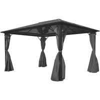 Pavillon mit Vorhängen Anthrazit Aluminium 400 x 300 cm Vidaxl von VIDAXL