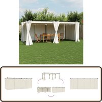 Vidaxl - Pavillon mit Vorhängen Creme 6x3 m Stahl - Gartenzauber - Outdoor Pavillon - Sommergarten - Terrasse Überdachung - Grillplatz Schutz von VIDAXL