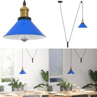 Pendelleuchte Höhenverstellbar E27 Dunkelblau Glänzend ø 22 cm - Vidaxl von VIDAXL