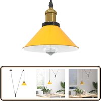 Vidaxl - Pendelleuchte Höhenverstellbar E27 Gelb Glänzend ø 22 cm Metall von VIDAXL