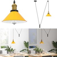 Pendelleuchte Höhenverstellbar E27 Gelb Glänzend ø 22 cm Metall - Vidaxl von VIDAXL