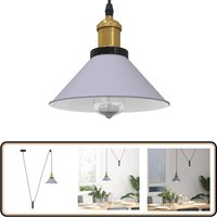 Pendelleuchte Höhenverstellbar E27 Grau Glänzend ø 22 cm Metall - Vidaxl von VIDAXL