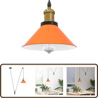 Vidaxl - Pendelleuchte Höhenverstellbar E27 Orange Glänzend Ø22cm Metall von VIDAXL