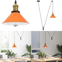 Pendelleuchte Höhenverstellbar E27 Orange Glänzend Ø22cm Metall - Vidaxl von VIDAXL