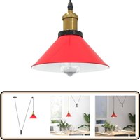 Vidaxl - Pendelleuchte Höhenverstellbar E27 Rot Glänzend ø 22 cm Metall von VIDAXL