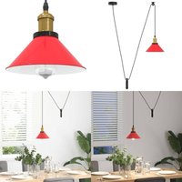 Pendelleuchte Höhenverstellbar E27 Rot Glänzend ø 22 cm Metall - Vidaxl von VIDAXL