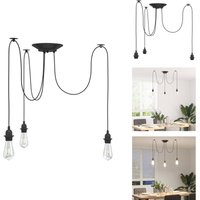 Pendelleuchte mit 3 Fassungen E27 Schwarz Metall - Pendelleuchte - Pendelleuchten - Hängelampe - Spinnen-Pendelleuchte von VIDAXL