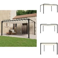 Vidaxl - Pergola mit Lamellendach 3x4 m Creme Stoff und Aluminium - Pergola - Gartenpavillon - Lamellendach - Gartendeck - Sommergarten von VIDAXL